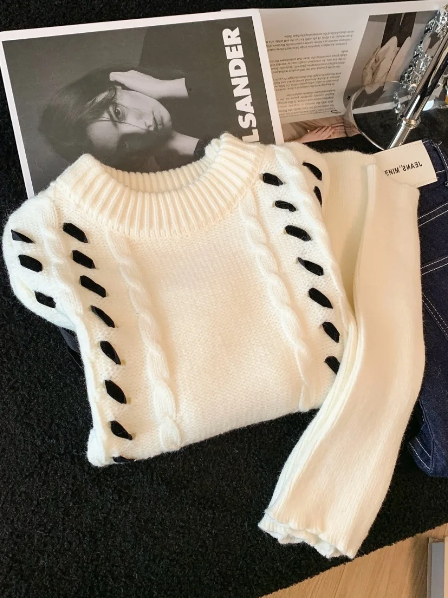 

Мягкий уютный круглый свитер женский в корейском стиле, свободный, красивый, вязаный, весенний, новинка, комфортный, стройнящий, модный