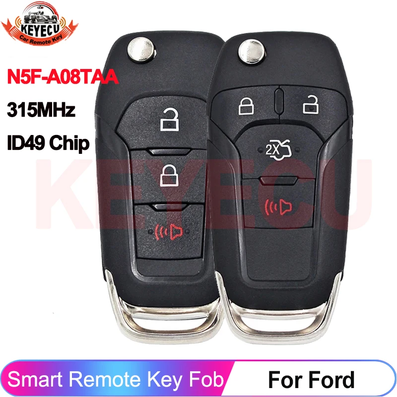 

Автоматический пульт дистанционного управления KEYECU для Ford Escort Fusion F150 F250 F350 2013 2014 2015 2016 2017 2018 ID49 чип 315 МГц Smart N5F-A08TAA