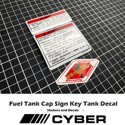 For Yamaha Suzuki Honda Kawasaki Moto Gp Motorcycle Stickers Tank Warning Sign Sticker Fuel Tank Cap Sign Key Logo Decal