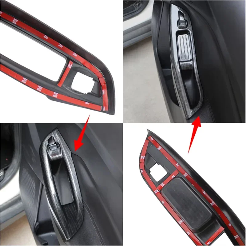 

Для Ford Focus 3 MK3 MK4 2009-2017 салон двери автомобиля подлокотник оконная панель деревянная черная декоративная наклейка аксессуары