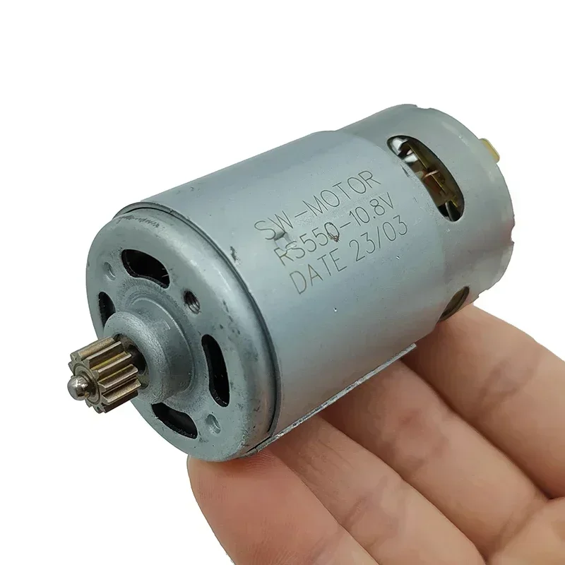 RS-550 High Speed Large Torque Motor for Electric Hand Drill Garden Tool DC 10.8V-25V 9 Teeth/12 Teeth Options Available