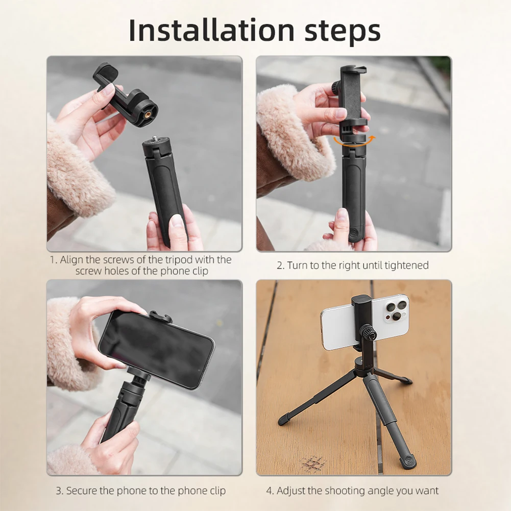 Desktop Tripod Holder Bracket with Cold Shoe Handheld Phone Holder Phone Clip Holder Phone Mount Securing Clip Mobile Holder