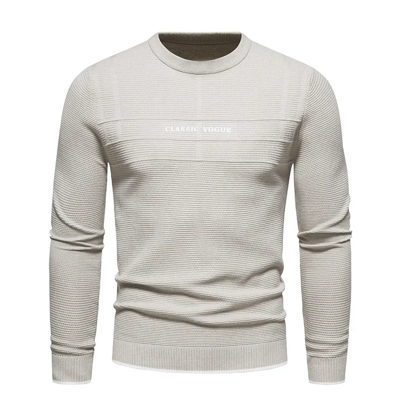 2022 inverno nuovi uomini maglione lavorato a maglia Casual Slim Fit girocollo Pullover gioventù Casual tinta unita lettera stampa confortevole Top