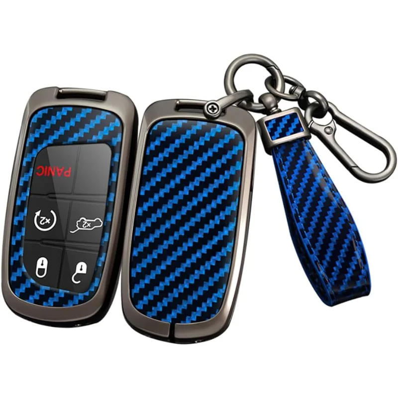 

Key Fob Cover Fit For Jeep Grand Cherokee Compass Renegade Carbon Pattern Key Case Fit For Dodge Challenger Charger Durango Jour