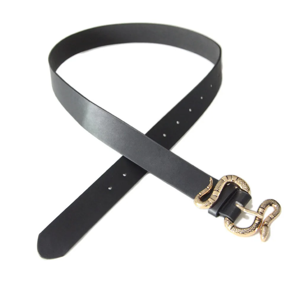 Fashion Luxury Women Belt New Snake Buckle Pu Leather Belt for Ladies Dress Jeans Clothes Accessories Leather Women Belt