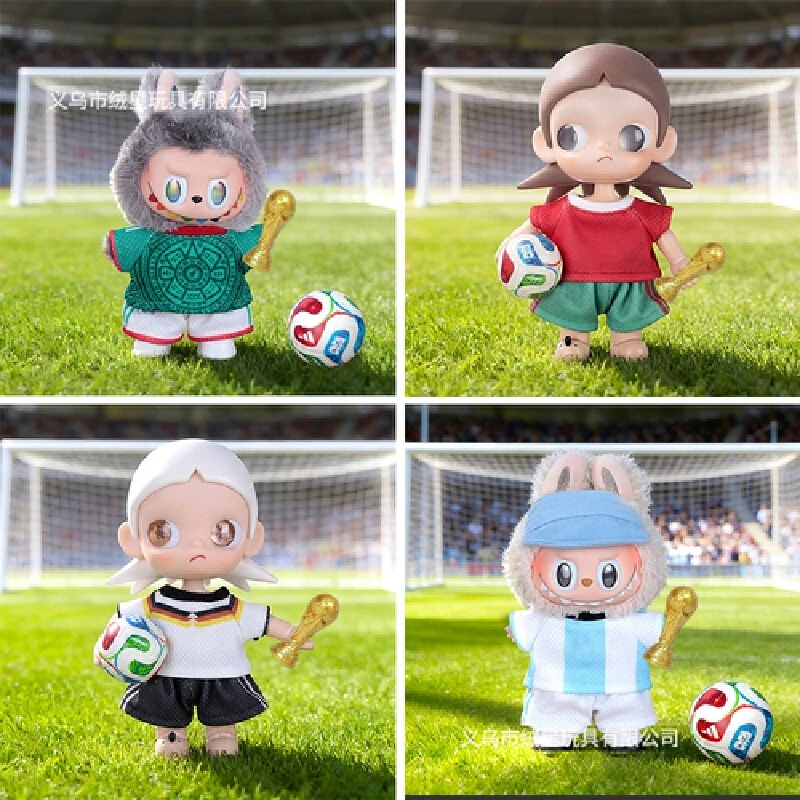 Solo ropa para el jersey temático del evento de 10 cm de Zsiga Labubu, conjunto de disfraz de fútbol para la figura de moda Zsiga Labubu.