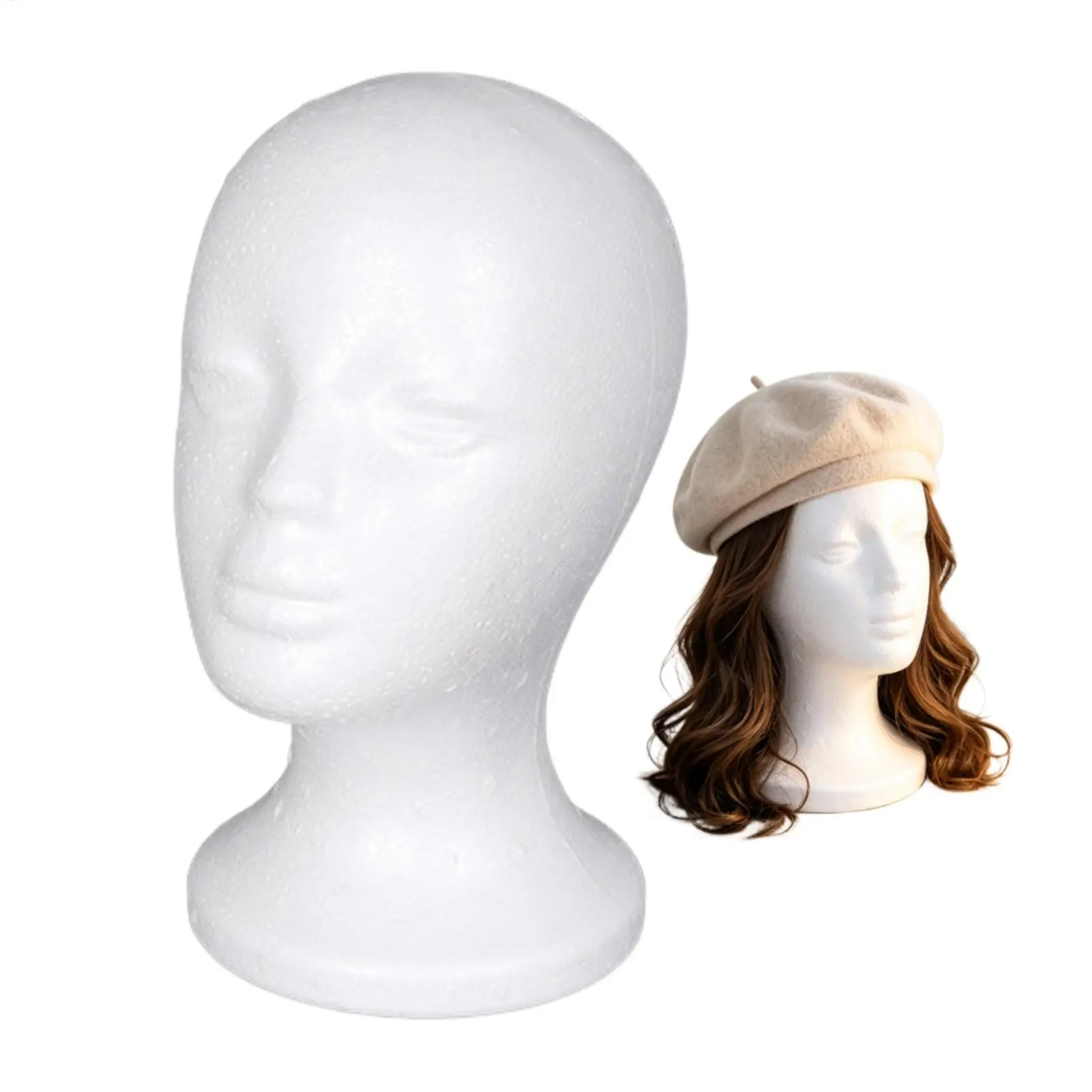 NEW Foam Head Model Space-Saving Multi-Functional Male Female Mold Hat Display Mannequin Head For Hair Salon Retail Store