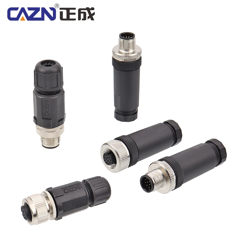 Hot Selling M12 Sensor Connector 2/3/4/5/6/8 Pins IP67 Solder Plastic Plug For Robotic Industry Male&Female In Stock