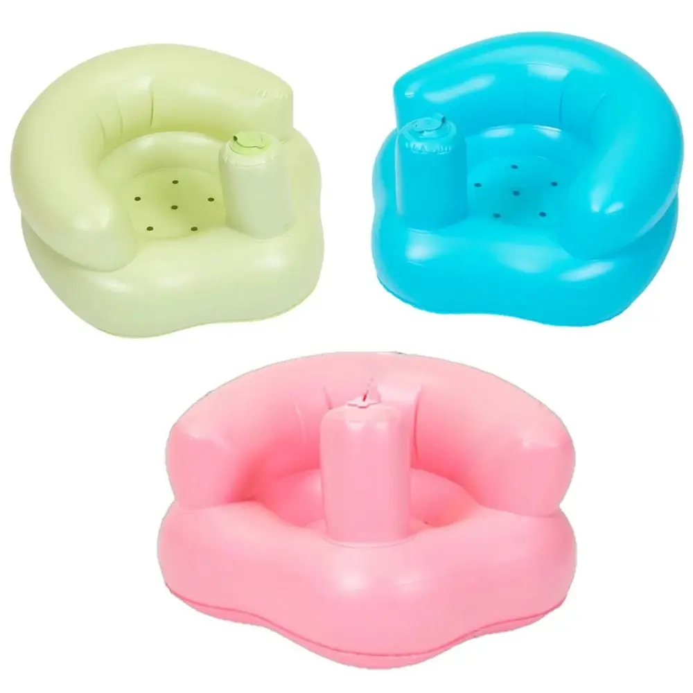 أريكة أطفال محمولة بلون واحد قابلة للطي للتدريب على الجلوس أريكة قابلة للنفخ مدمجة في مضخة هواء مقعد كرسي أطفال منزلي لـ #3