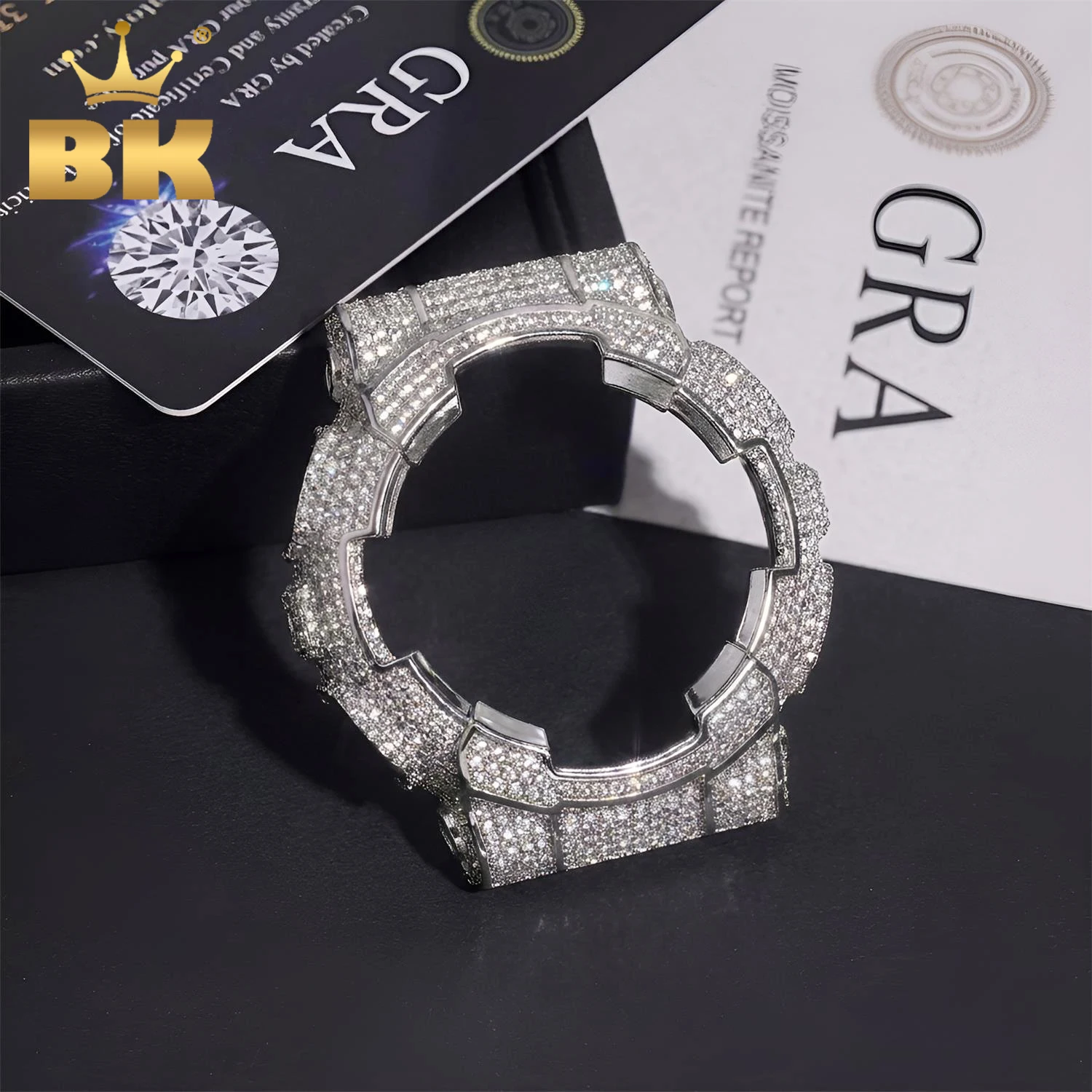 TBTK Iced Out Moissanite Full Paved Crystal Watch Bezel Case Replacement Mod Shell For GA‑110 HipHop Wrist Watch Accessories