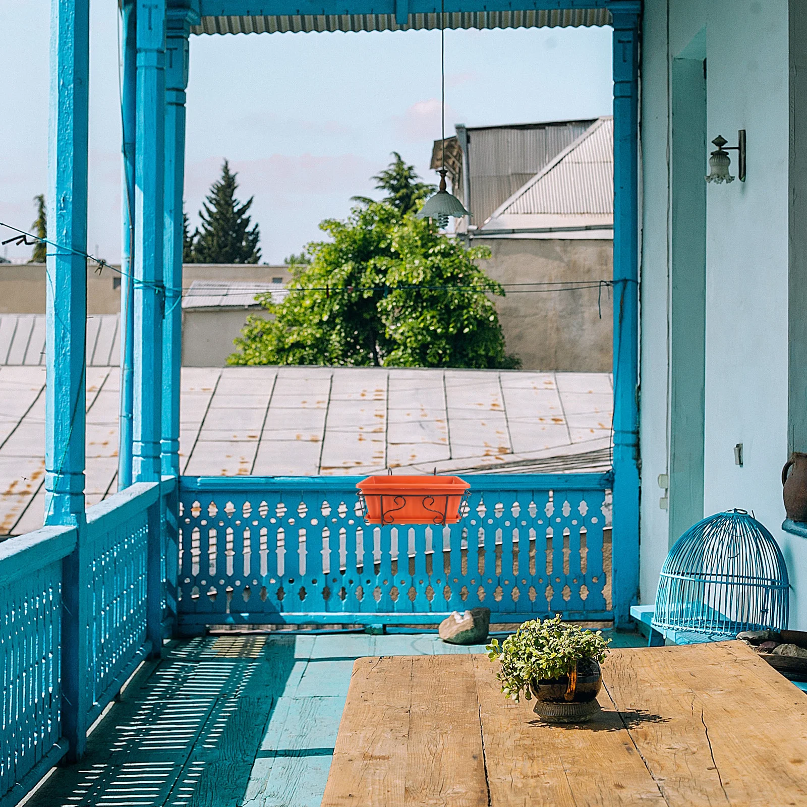 

1Set Hanging Flowerpot Stand Premium Flowerpot Rack Compact Design for Balcony Living Room Garden Plant Display