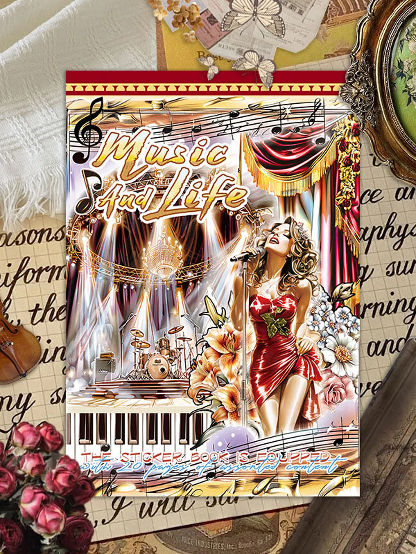 20 Photos/book Personalized Stickers Retro Characters Animal Creative Landscape Handbook DIY Scrapbook Decoration