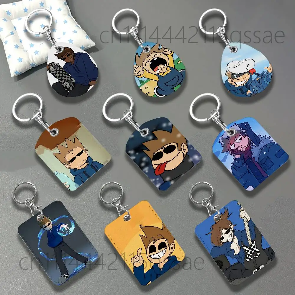 Anime Eddsworld Tom For AirTag Case Card Sleeve Holder ID Credit Bank Access Keychain For Air Tag Shell