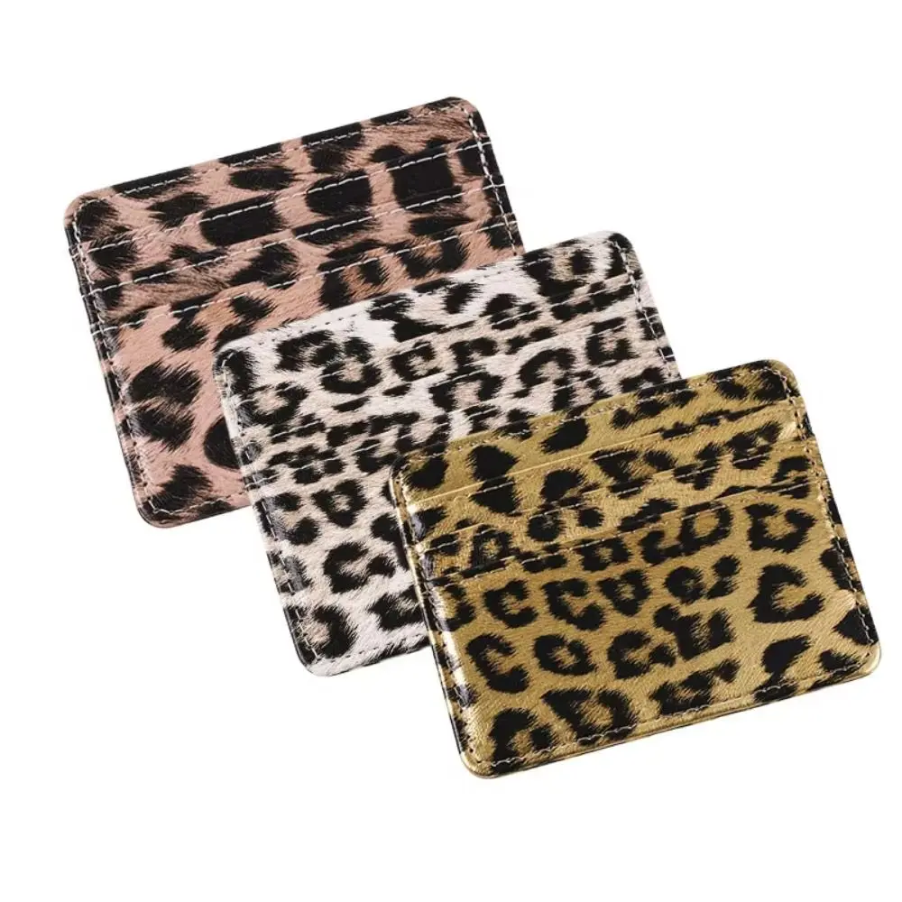 Classics PU Leather Leopard Print Card Wallet Slim Multi Slot Id Credit Card Holder Case Card Cover Purse Unisex