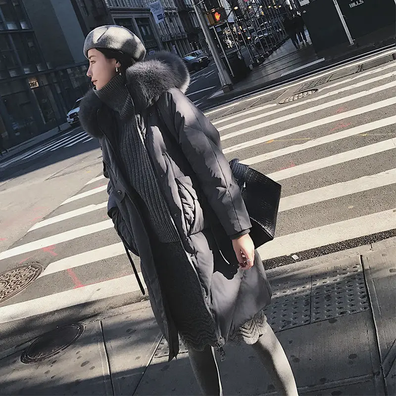 2025년 겨울 여성용 다운 자켓 출퇴근용 따뜻한 후드 구스 다운 자켓