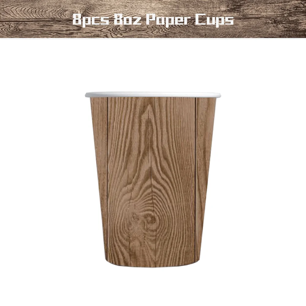 Natuurlijke houtnerf kunststof tafelkleed papieren bord westerse schuur thema verjaardag bruiloft partij vintage boerderij stijl tafel decor