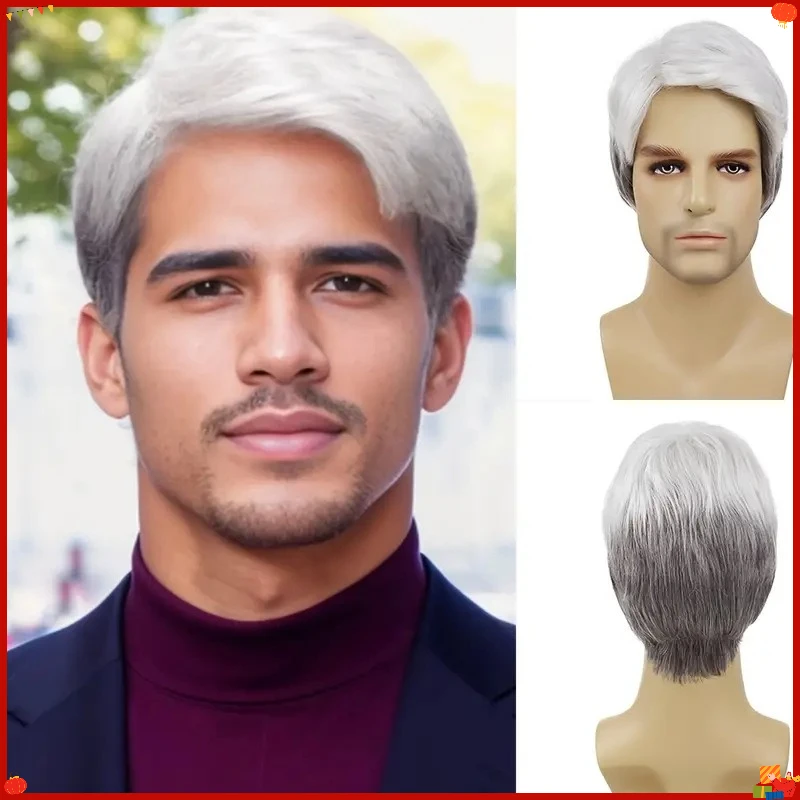 synthetic-short-straight-grey-white-men's-wig-with-side-part-for-mature-cosplay-fashion-party-daily-wear-lightweight-hairpiece
