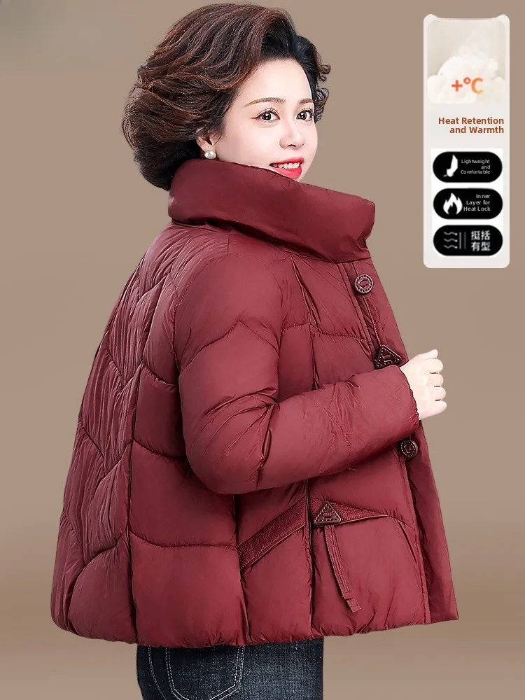

Women's Winter Jaet 2024 New down Cotton Coat ort Sle Autumn Winter Outerwear Small Size Middle-Aged And ly Cotton...