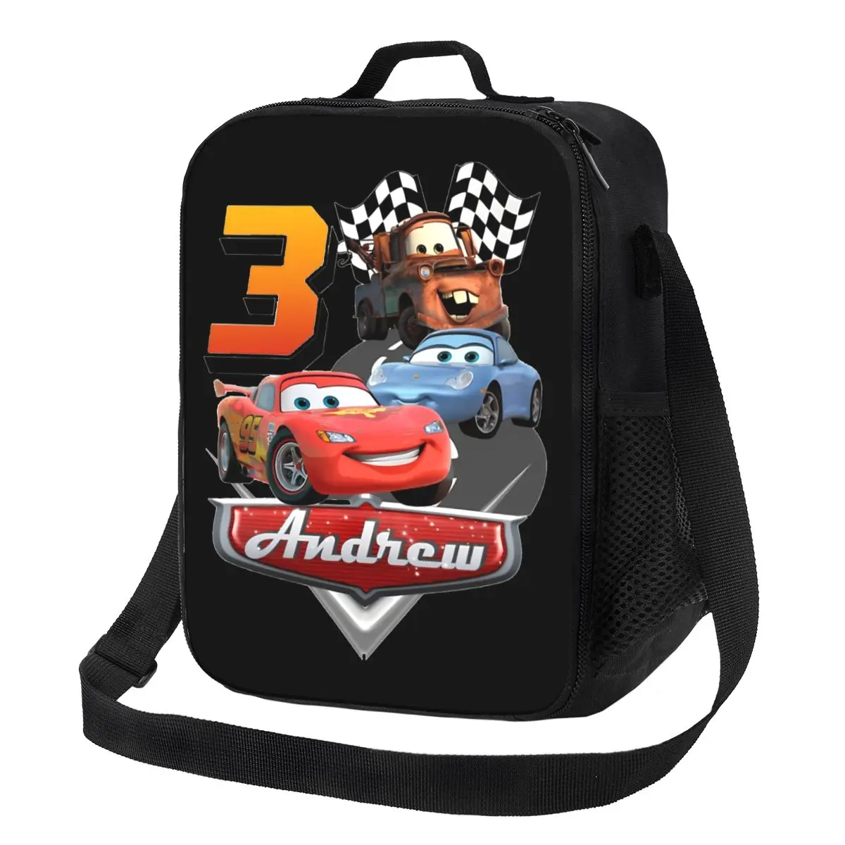 

Custom Lightning McQueen Sally Carrera Mater Insulated Lunch Bags for Women Portable Thermal Cooler Food Bento Box School