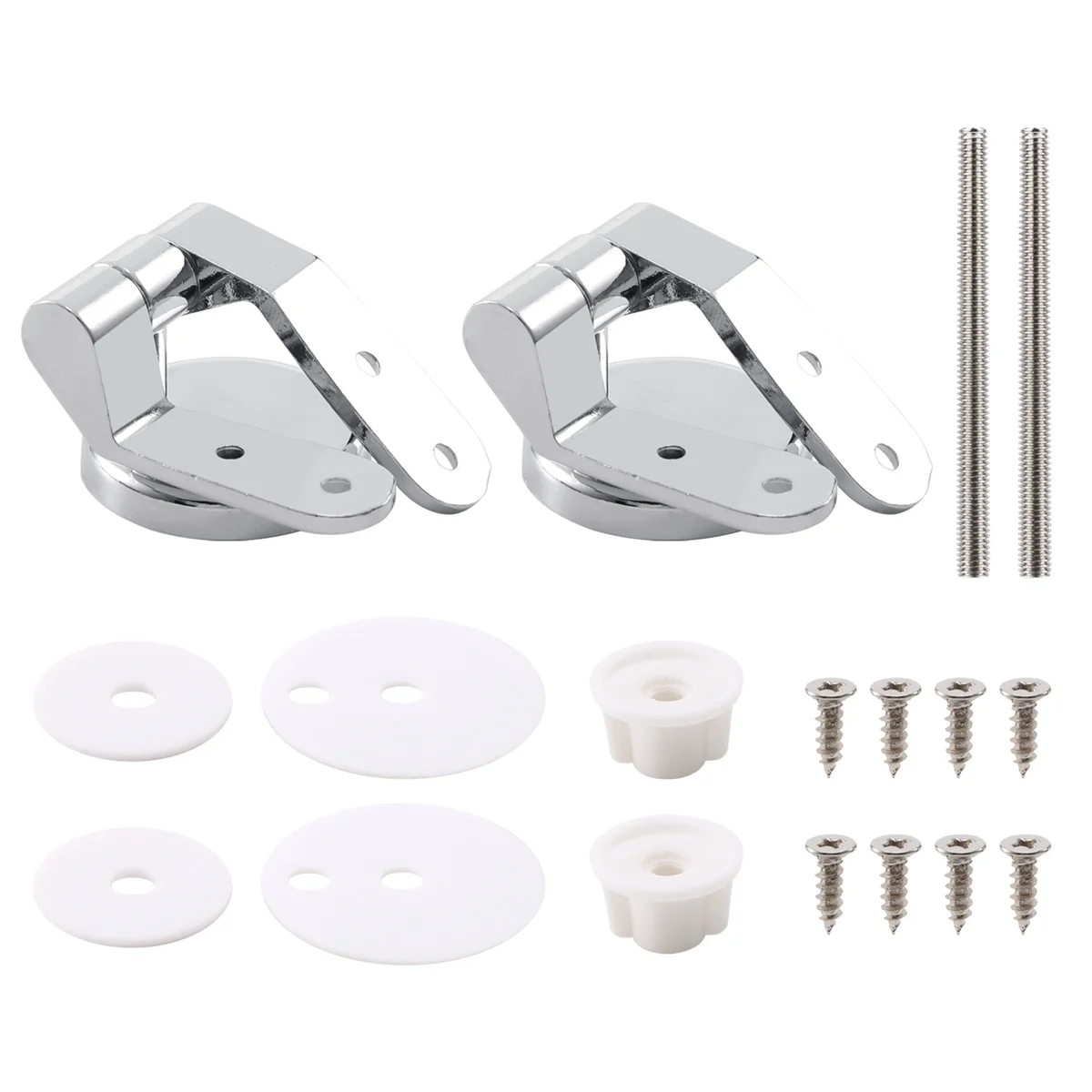 AS53-Alloy Replacement Toilet Seat Hinges Mountings Set Chrome with Fittings Screws For Toilet