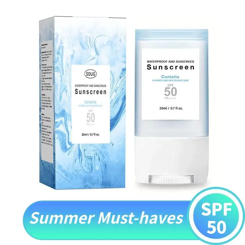 Face Body Sunscreen Stick SPF50+ PA++ Lightweight Moisturizing Sunscreen Stick UV Protective Refreshing Waterproof Sun Block