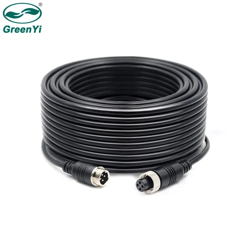 GreenYi 4 Pin Aviation Extension Video Cable 3M 5M 10M 15M 20M for Truck Bus Monitor Camera Connection