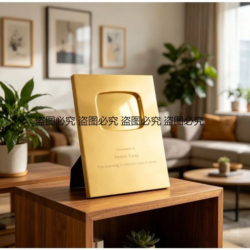 New Gold Silver UV Printed Plaque Space Aluminum Custom Honor Award Thank You Decor Gift