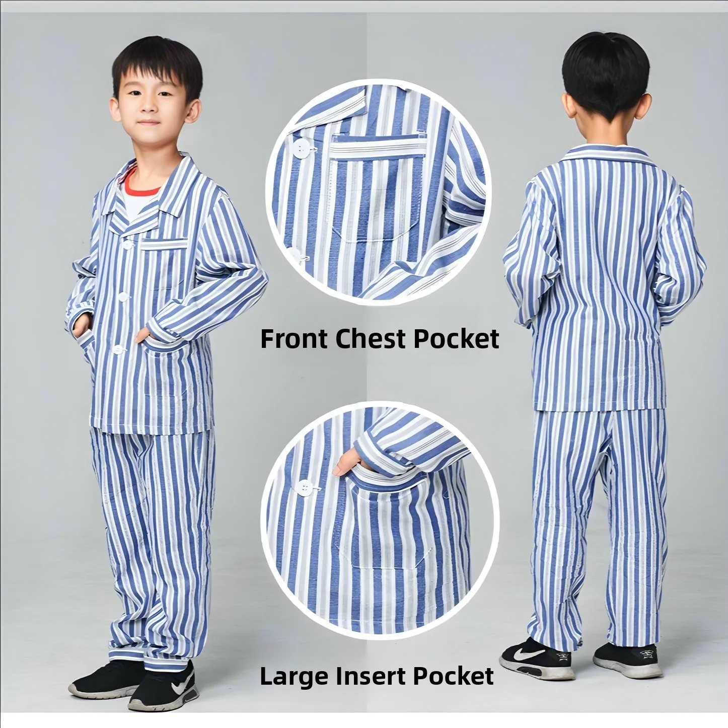 

Детский больничный халат-костюм для выступлений, наряд пациента для мальчика, хлопковая повседневная одежда с длинным рукавом для детей до 7 лет