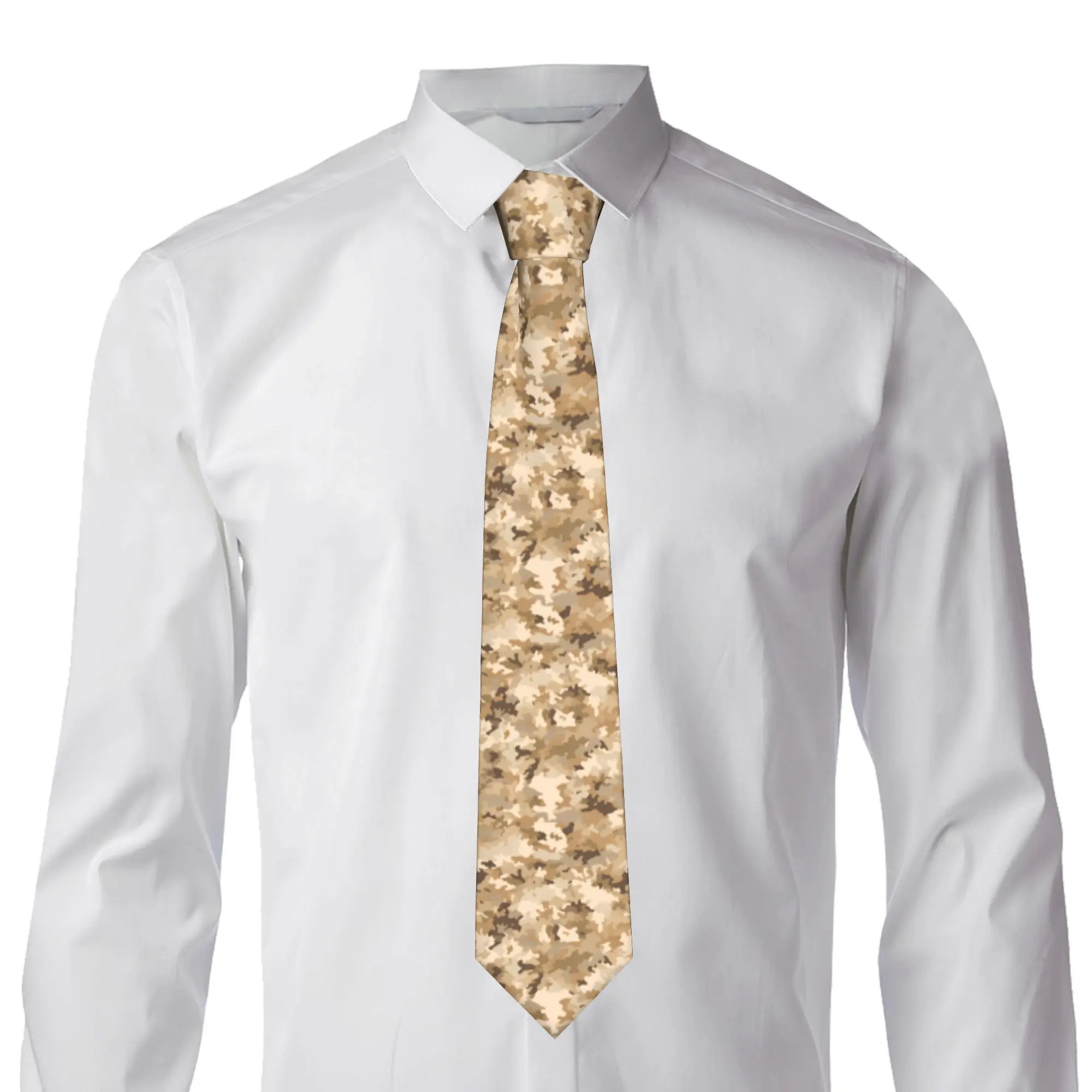 Classic Autumn Desert Camo Neck Ties for Business Men Camouflage Military Tactical   Neckties