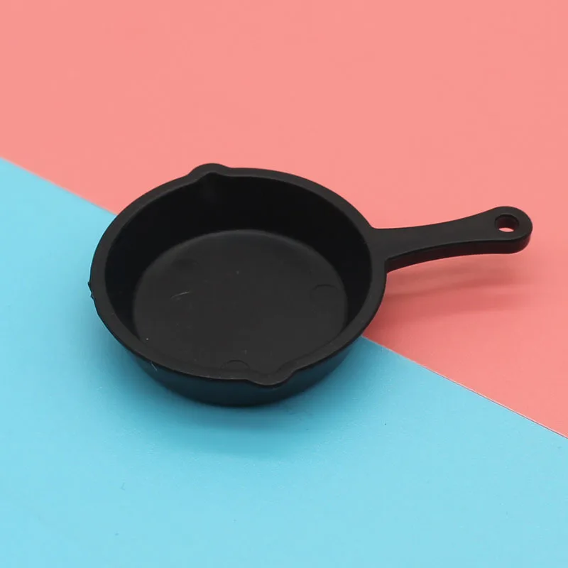 4 teile/beutel Mini Pfannen Dekoration Kinder Miniatur Lebensmittel Spielen Dekor Gefälschte Kleine Braten Pfannen Kunststoff Auflauf DIY Ohrringe – Detail 4