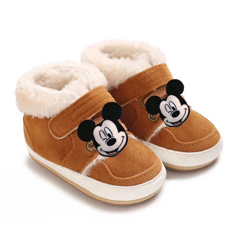 أحذية أطفال ديزني ميني ماوس الخريف والشتاء 1 سنة أحذية قطنية ميكي ماوس الكرتون حذاء طفل صغير 0-6-12 شهرا #5