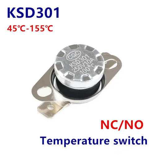 KSD301 0C-350C grados 10A 250V normalmente cerrado interruptor de temperatura abierto termostato 45C 75C 85C 95C 105C 110C 150C 180C grados