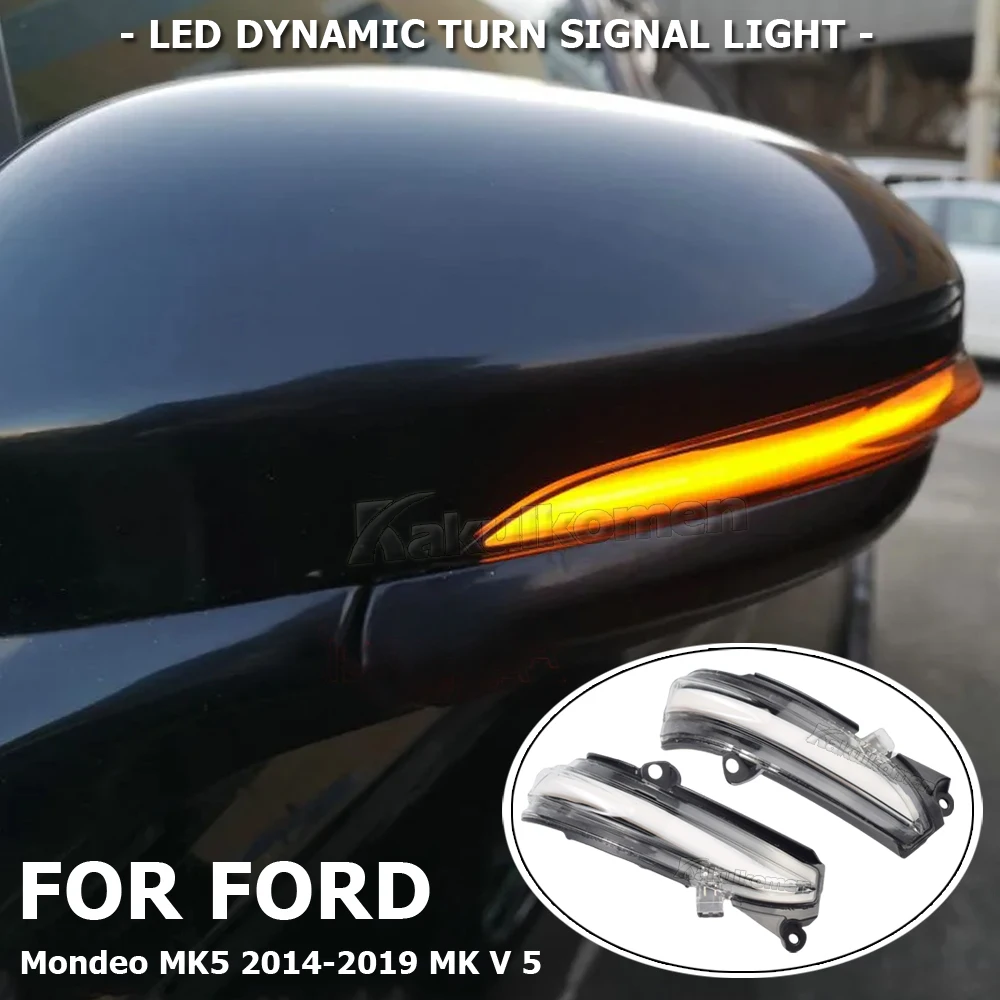 

For FORD MONDEO MK5 2014-2019 MK V 5 Dynamic Blinkers LED Car Tuning Side Mirror Light Turn Signal Lamp Repeater Indicator
