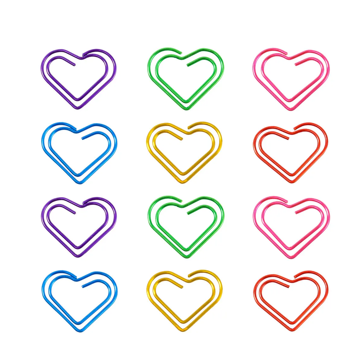 12 Pcs Love Paper Clip Versatile Clips Bookmark Colorful Metal Photo Sign Heart-shaped Creative