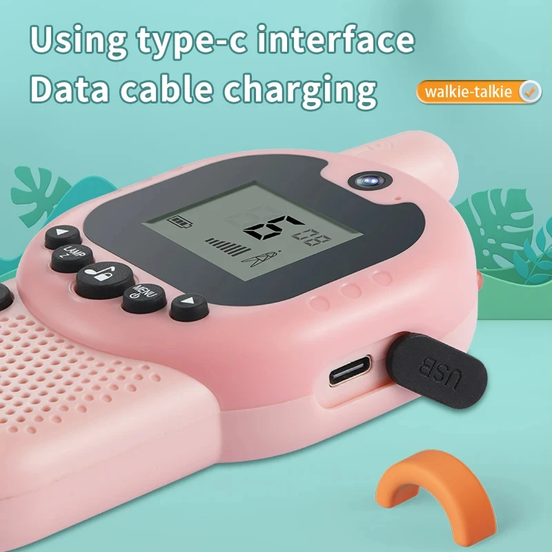 2 個子供トランシーバー充電式 600mAh 3 キロラジオトランシーバーインターホン子供のおもちゃの誕生日プレゼント男の子女の子