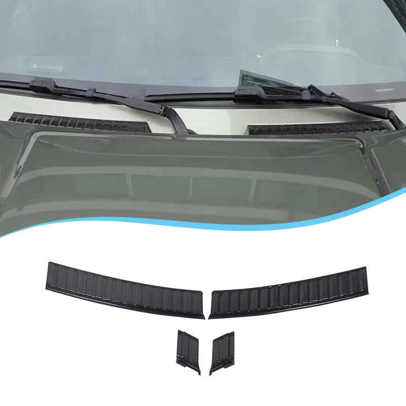 For Land Rover Defender 90 110 2020-2025 Real Carbon Fiber Front Windshield Rain Wiper Base Trim Cover Car Exterior Accessories