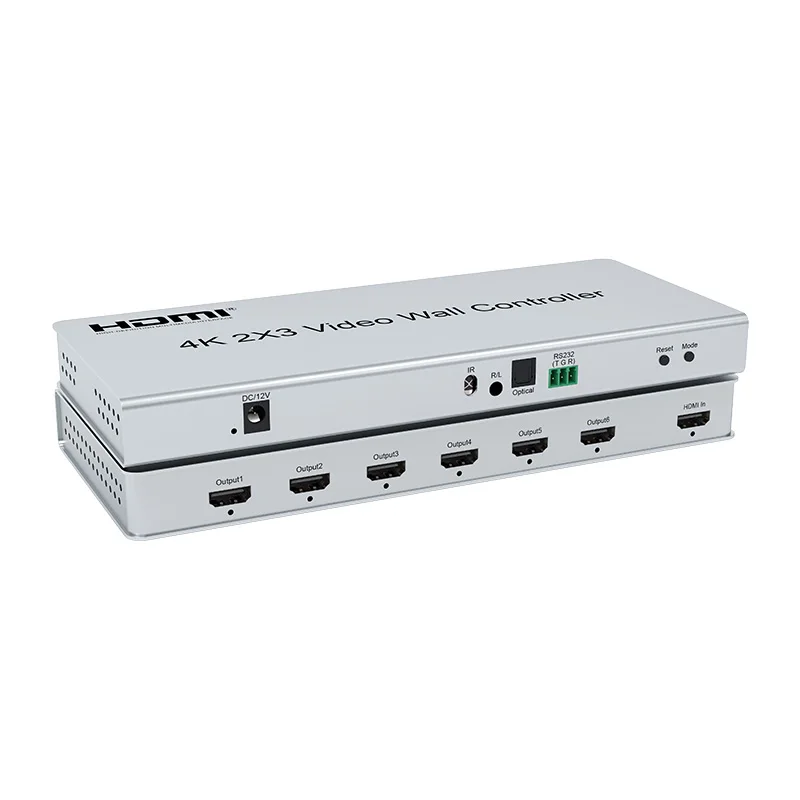 4K HDMI Video Wall Controller 2x3 HDMI Output and 1 Input for TV Splicing Display