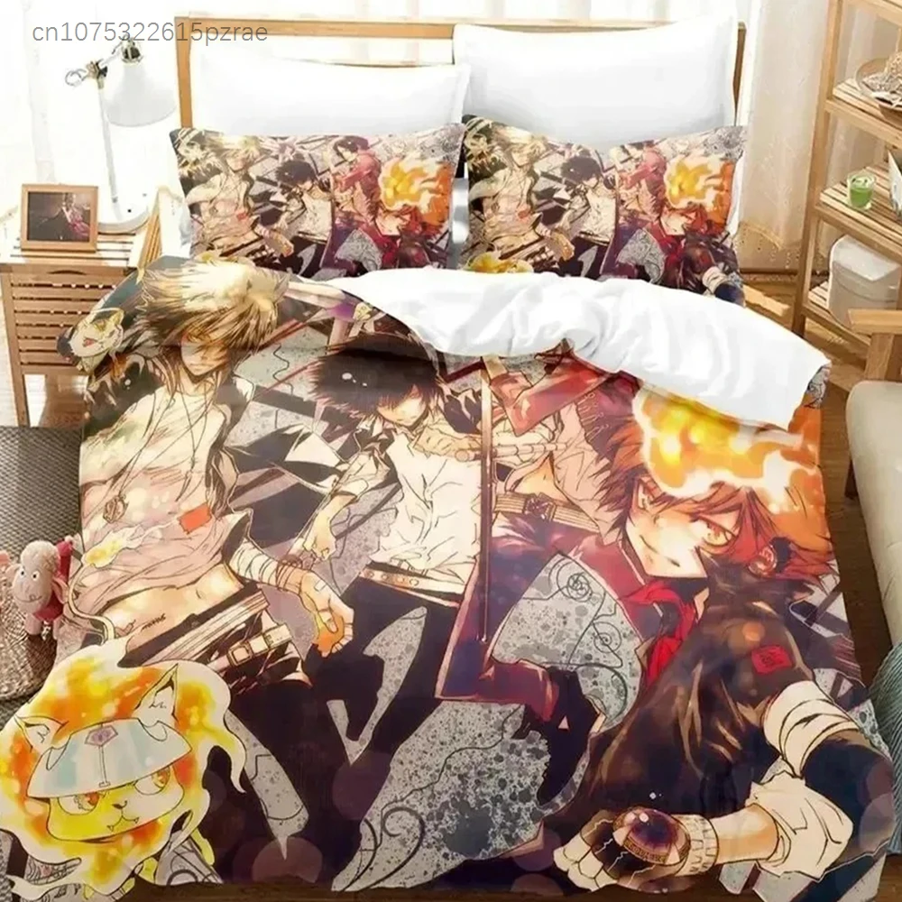 Anime HITMAN REBORN Bedding Set 3D Printed Suitable For Bedroom Duvet Cover Set With Pillowcases Kids Home Textile