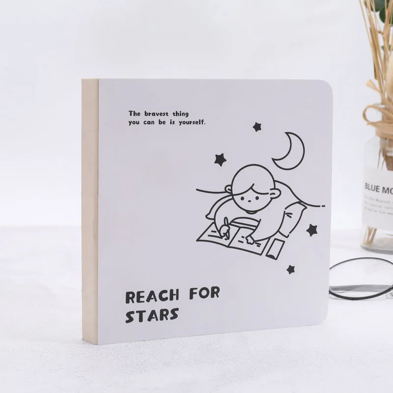 Bview Art 14.8*14.8cm Notebook small white handbook simple ins wind girl heart diary thickened square