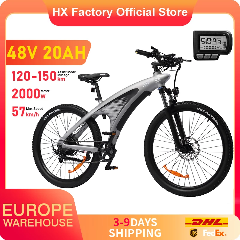 HX Q5 E Bike 2000W Adults Electric Bike 2000W 48V 20AH 27.5 Inch Electric Bicycle City E Bikes Mountain E Bikes image 7