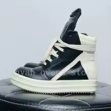 Kids High Top Sneakers Girls Boys Leather Children Shoes Luxury Lace Up Casual Spring Streetwear Black White Boots - AliExpress 