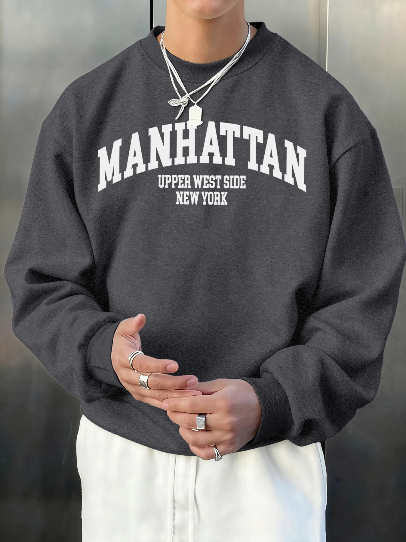เสื้อสเวตเชิ้ตผู้ชายสไตล์แมนฮั - Winter Clothing English บทวิจารณ์และราคา