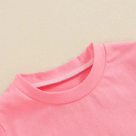 Födelsedagströjor för barn med broderade bokstäver, rund halsringning, korta ärmar och avslappnade sommartröjor för småbarn 10 best sales tröja för babyflicka - №5