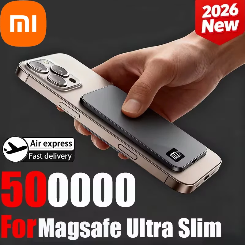 Xiaomi Wireless Magnetic 500000mAh Power Bank Fast Charging Portable PD22.5W External Battery for Magsafe for iPhone17 Samsung