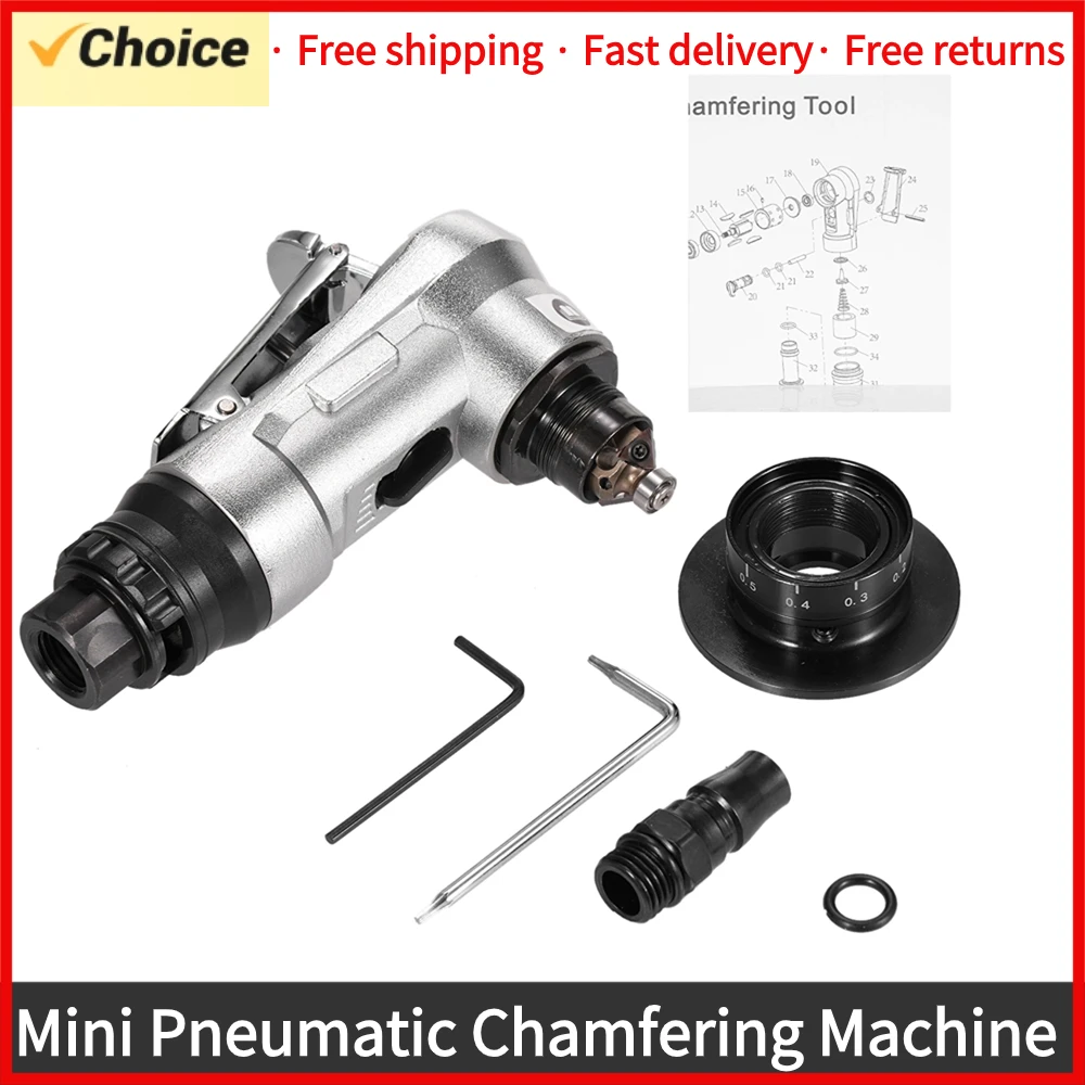 Mini Pneumatic Chamfering Machine 45 Degree Arc Burr Trimmer Carpenter Chamfering Tool Handheld Grinder Deburring Beveling