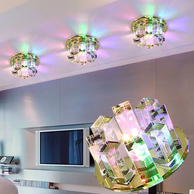 

Led ceiling lamp AC90-260V 5W Crystal Aisle light living room Corridor lamp Modern Ceiling Light for home decoration luminaire