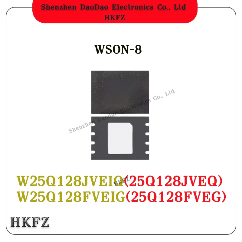 

10Pcs W25Q128JVEIQ 25Q128JVEQ W25Q128FVEIG 25Q128FVEG WSON-8 Serial flash chip IC