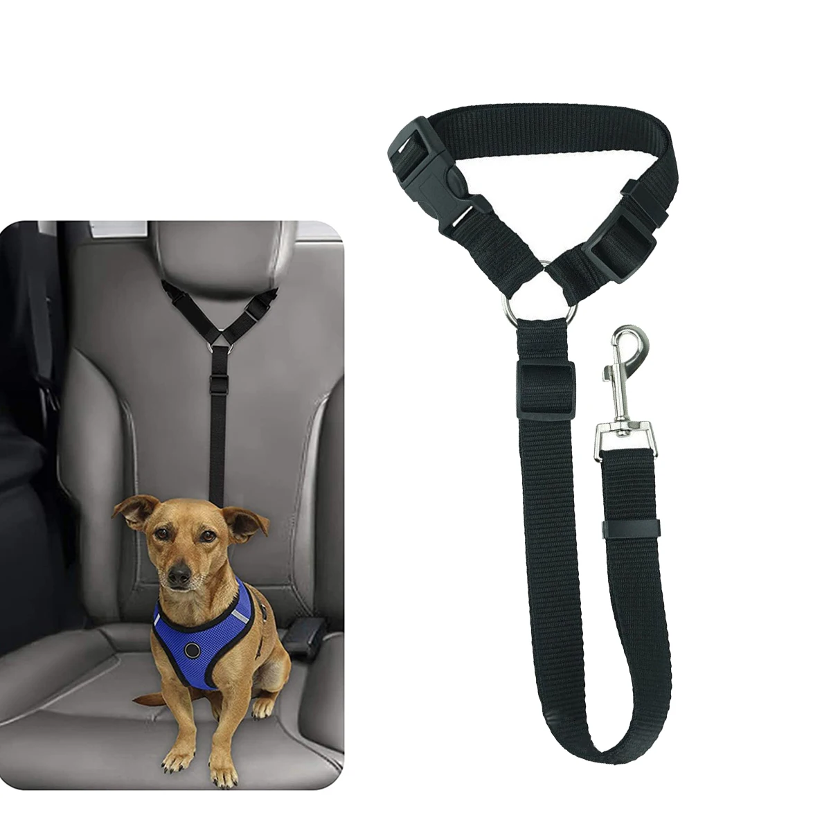 1pc Pet Dog And Cat Seat Belt, Car Headrest Restraint, Adjustable Safety Rope, Car Seat Belt