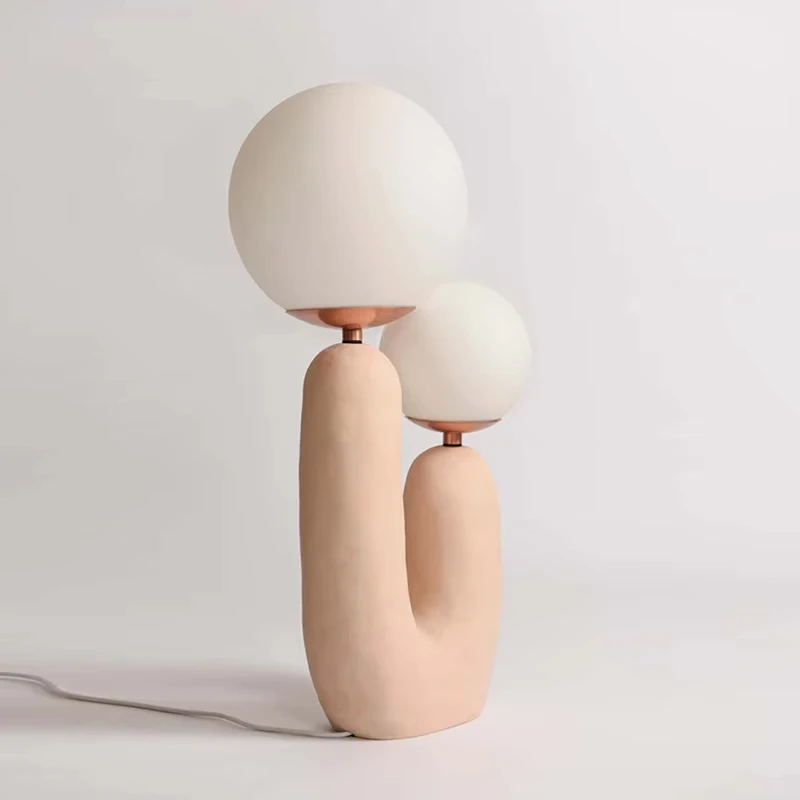 Nordic Ins Creative Art Table Lamp - Glass LED Bedside Lamp for Bedroom - Modern Minimalist Net Red Home Decor Lighting Fixture