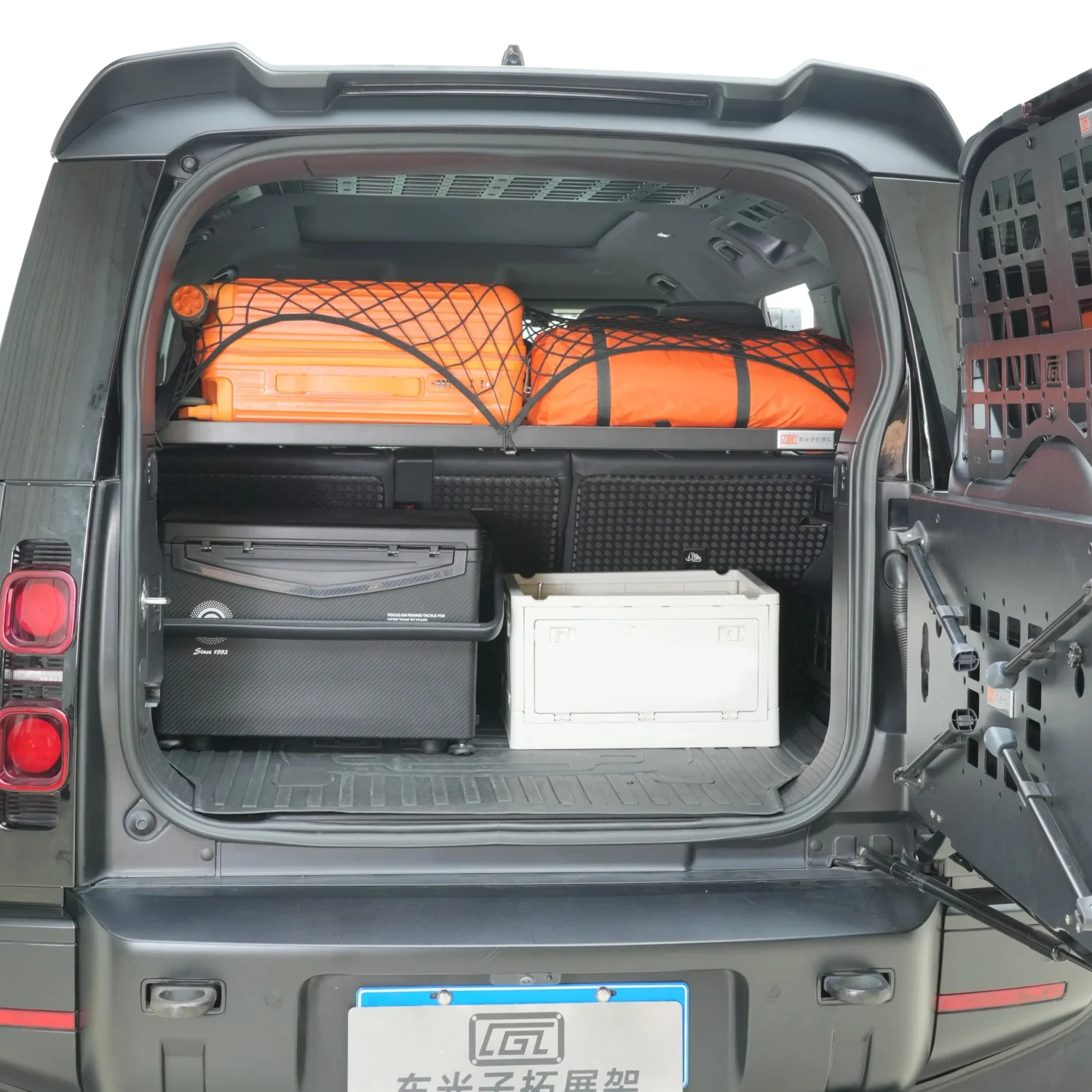 For Land Rover Defender 110 2020-2025 Car Rear Trunk Molle Panel Storage Rack Cargo Shelf Organizer Luggage Bracket Accessories